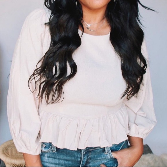 Vici | Tops | Nwt Vici For Hyfve Beige Ruffle Top With Tie Back | Poshmark